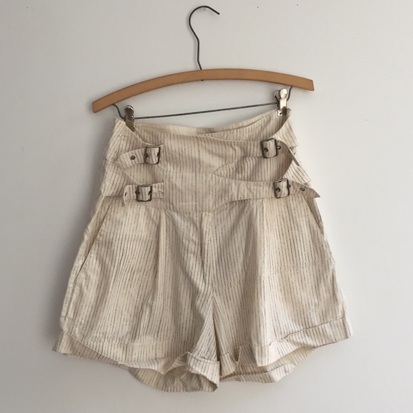 All Saints pinstripe cotton shorts. US size 6 - Picture 4 of 7